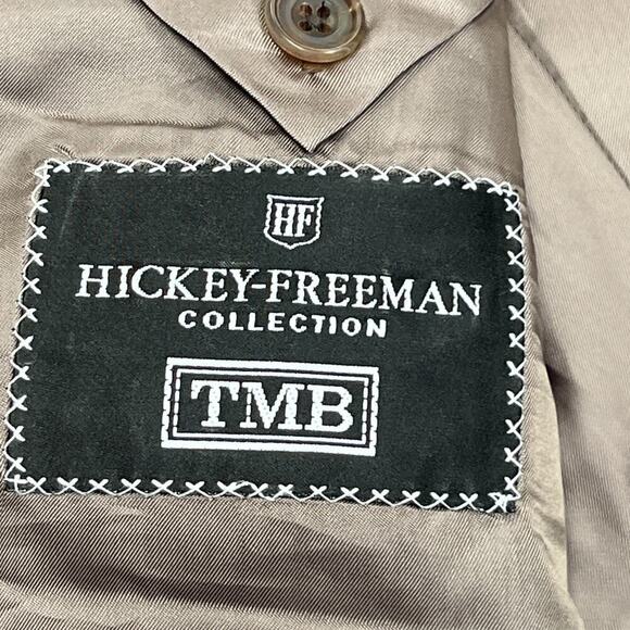 Hickey Freeman Mens 44L Brown Silk Linen Wool Plaid Sport Coat Jacket Blazer - Picture 3 of 16